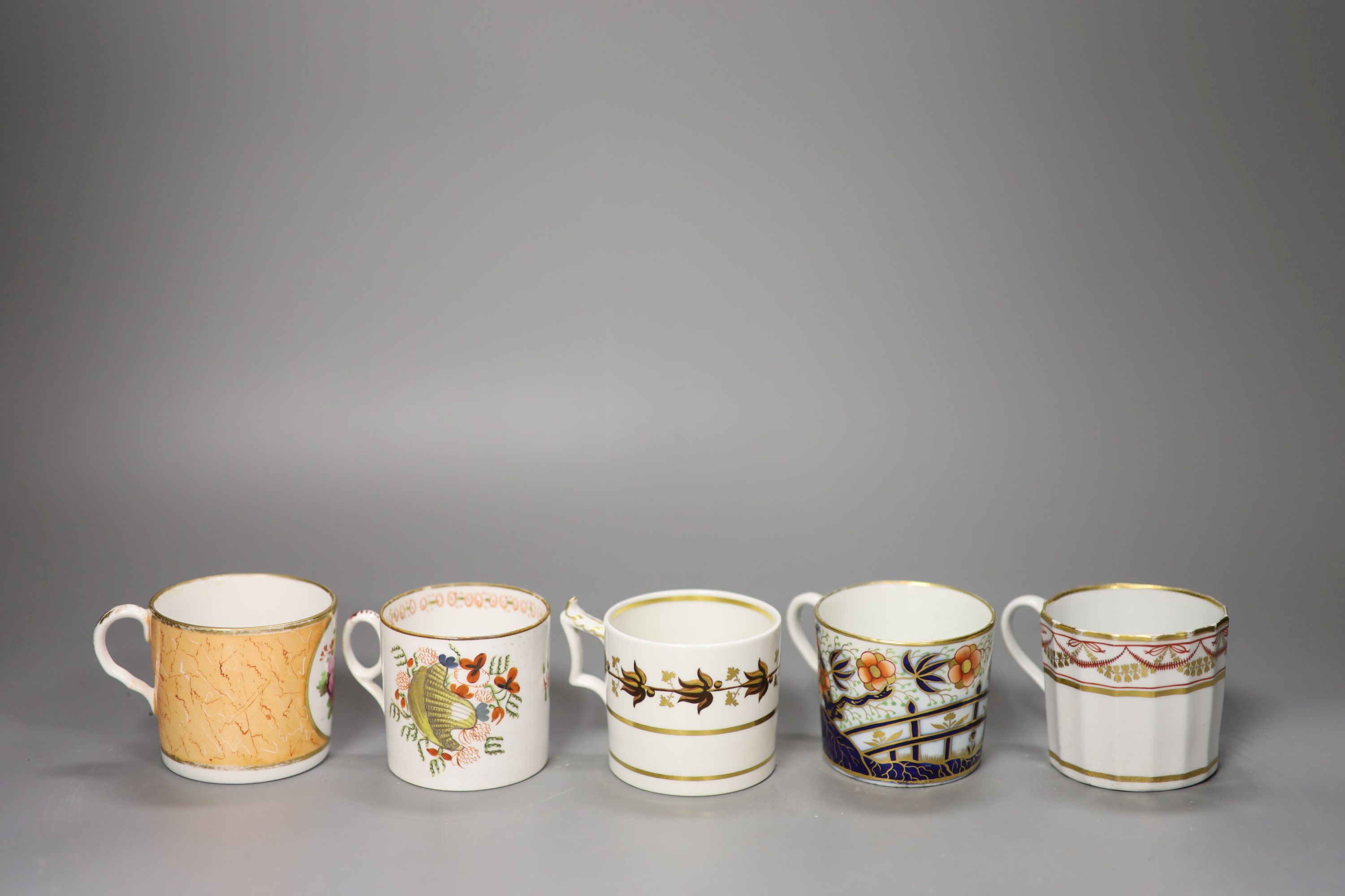 Five English coffee cans,